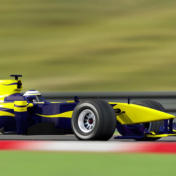 racing car with fluorescent signage vinyl