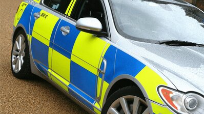 reflective vinyl on a police car